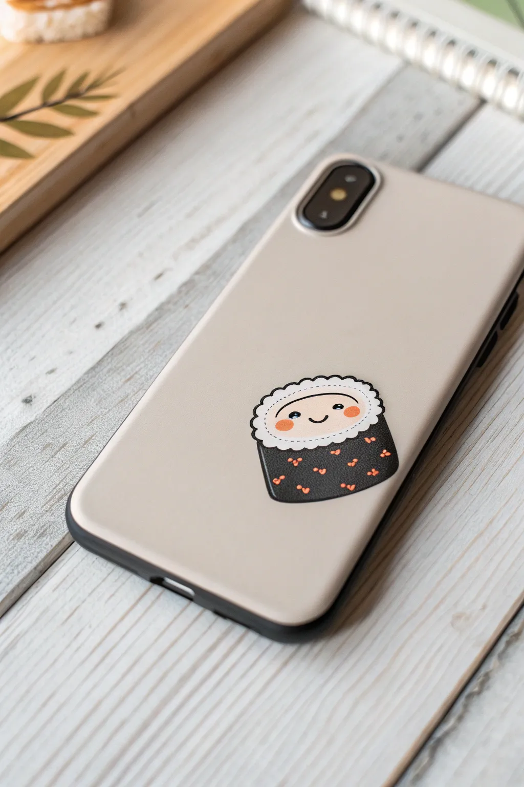 Add a dash of whimsy to your phone with this charming sushi roll sticker, perfect for minimalist and boho vibes!