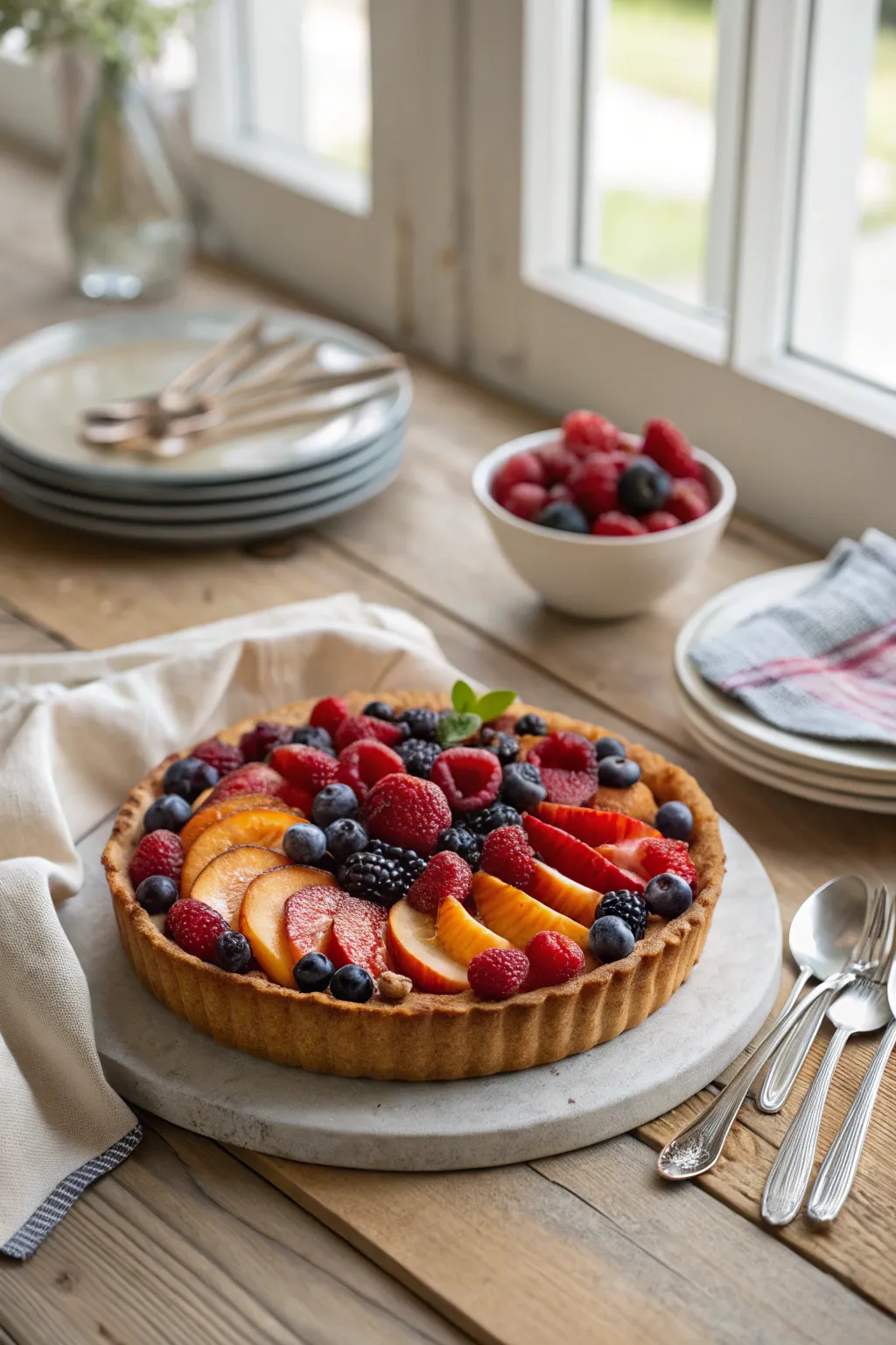Elevate your pie game with this stunning berry and fruit arrangement—simple, natural beauty at its finest!
