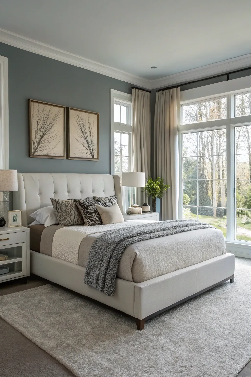 A trendy modern platform bed elevating the style of the bedroom.