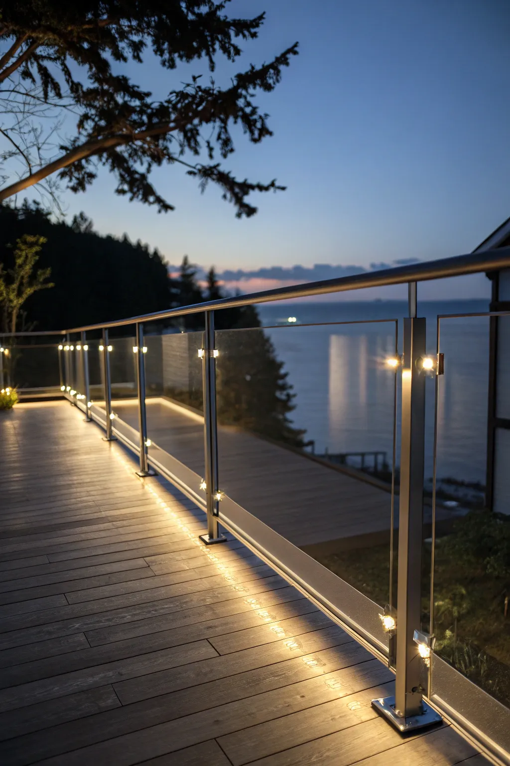 Transform your evenings with a touch of elegance and warmth—illuminated plexiglass railings for the perfect night ambiance.