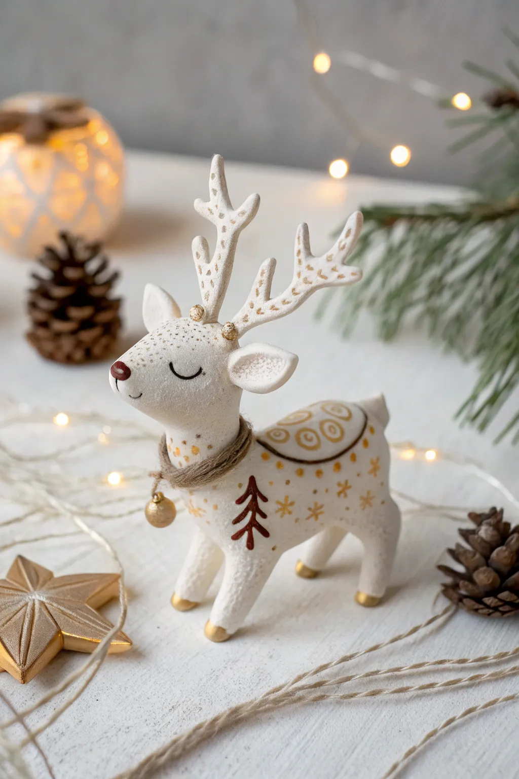 Add a touch of whimsy to your tree with this charming minimalist reindeer ornament!
