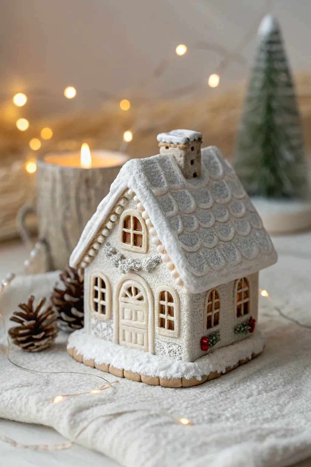 Transform your tree into a whimsical village with these charming polymer clay house ornaments.