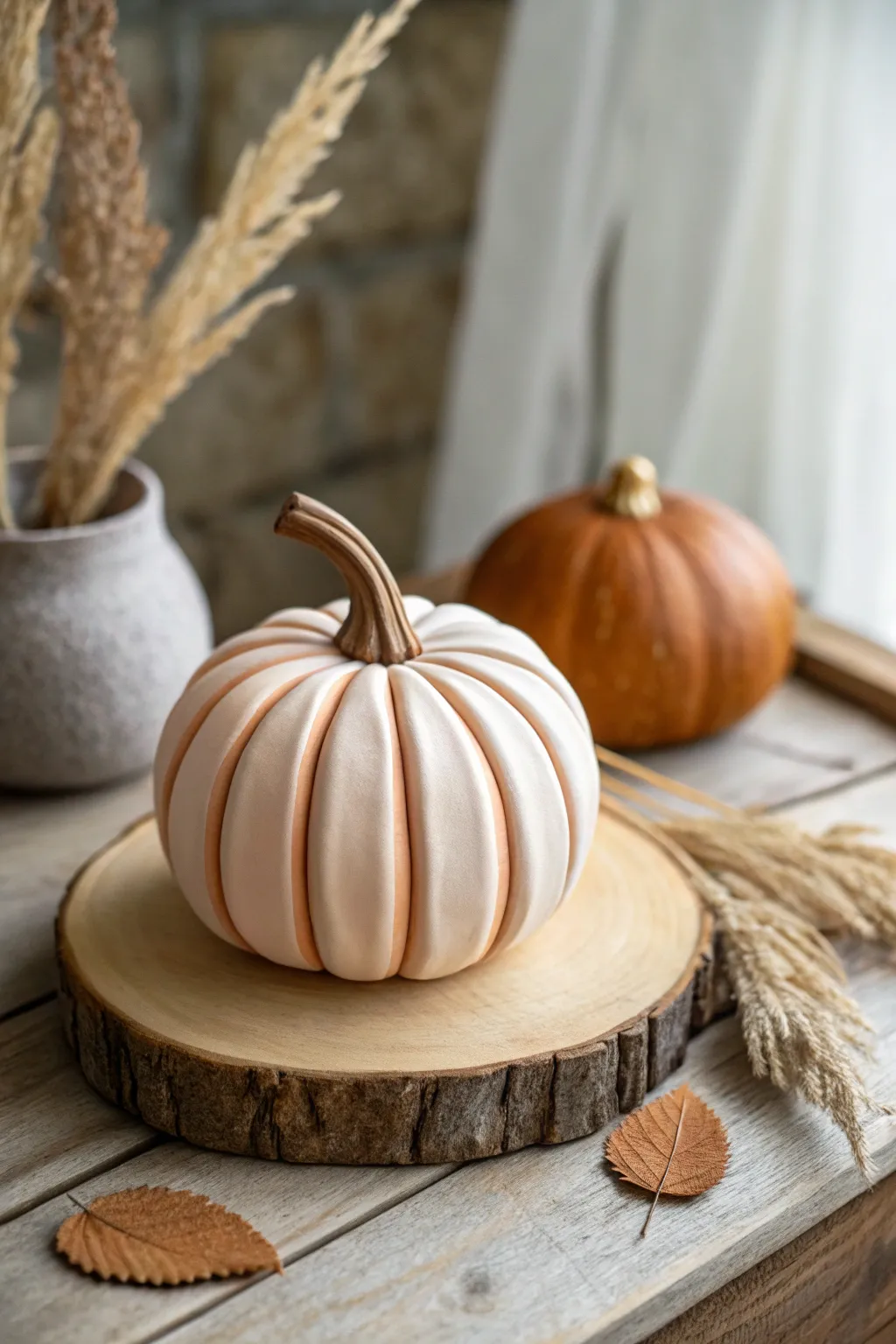 Embrace the charm of autumn with handmade polymer clay pumpkins that bring warmth and simplicity to any space.