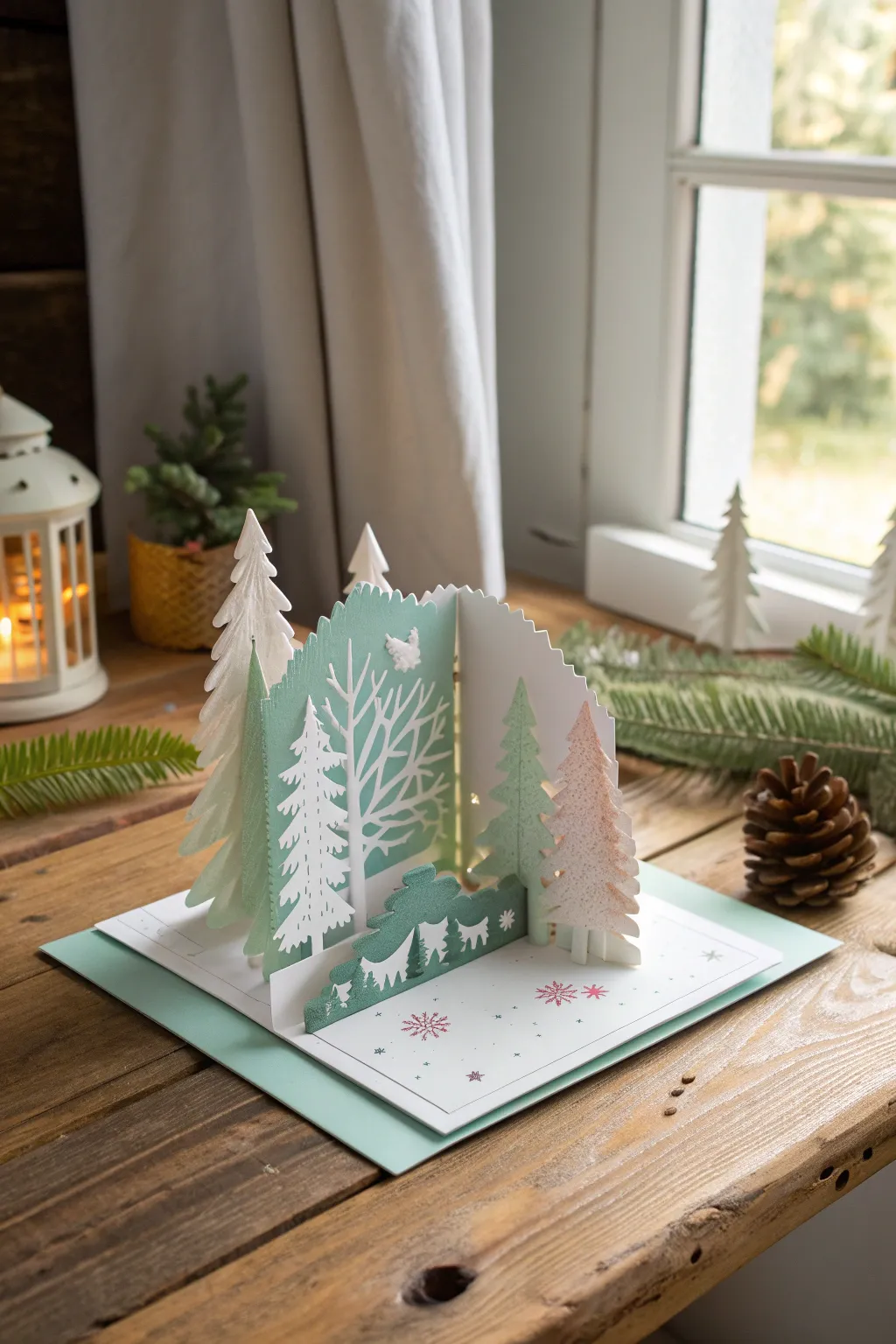 Unfold the magic of Scandinavian artistry with this interactive layered card, where craftsmanship meets mystery.