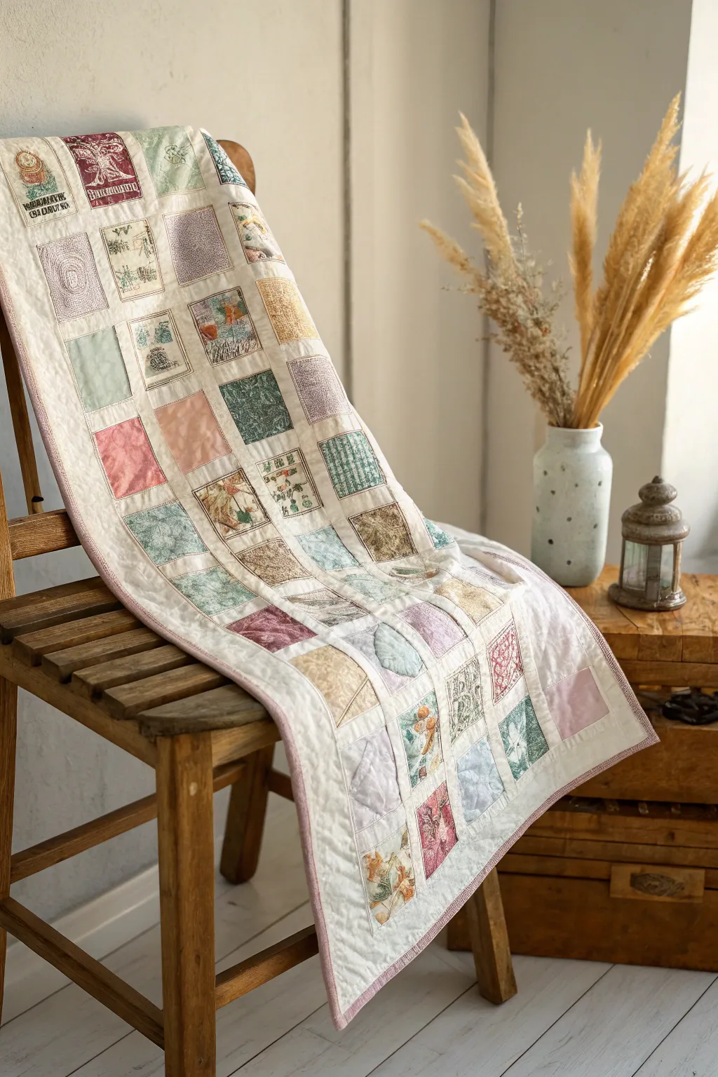 Craft your stories into a memory quilt, where each square whispers a cherished moment.