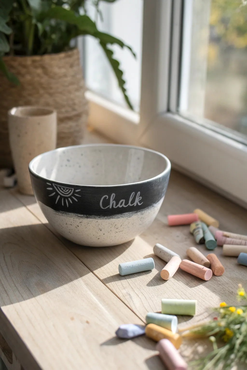 Transform ordinary bowls into charming chalkboard canvases for your next gathering. Let creativity flow with each doodle!