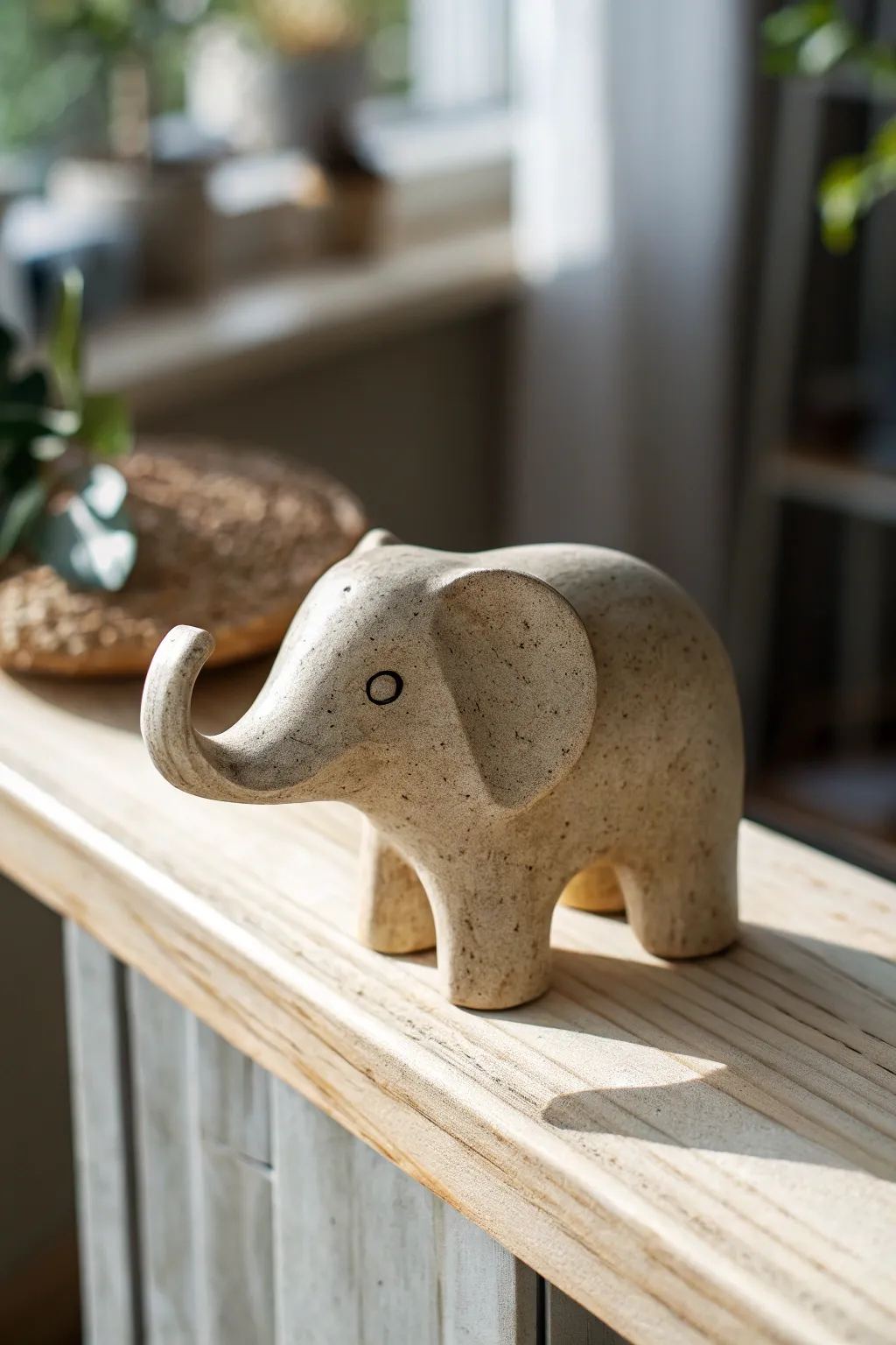 Embrace the art of simplicity with this charming elephant pottery sculpture, where Scandinavian style meets Boho warmth.