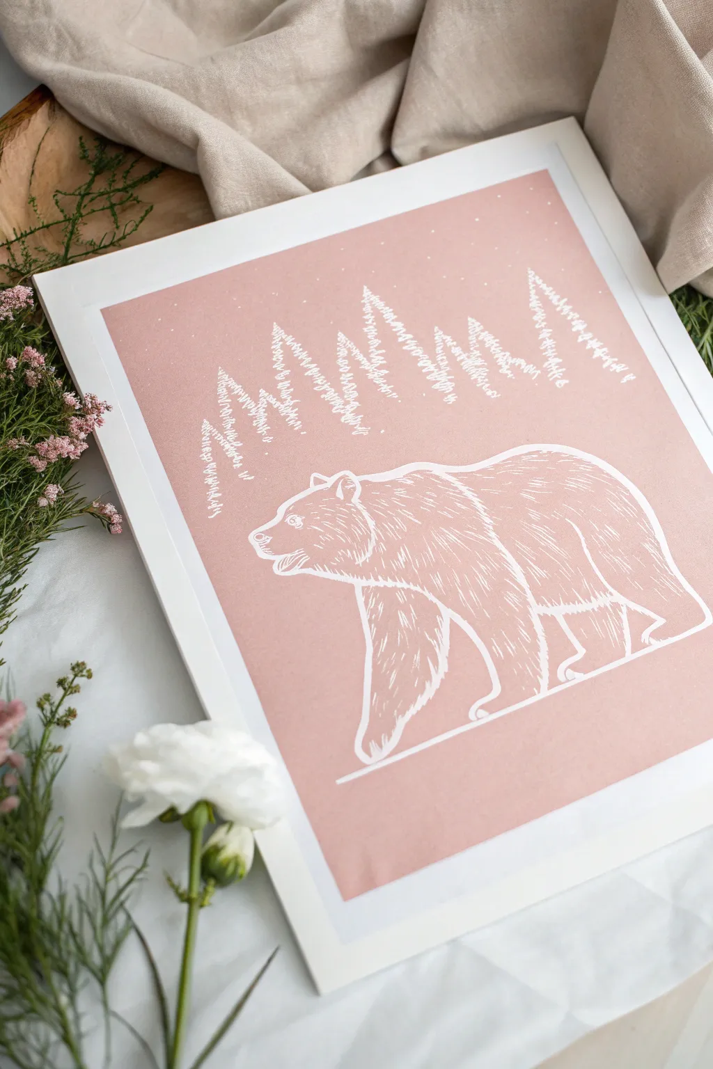 Embrace simplicity with a touch of warmth - a bear hug in print.
