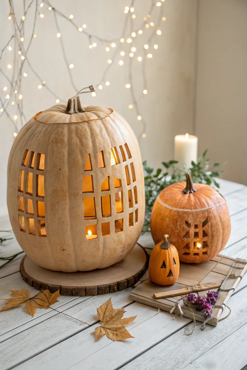 Escape into creativity with this charming pumpkin jail scene, perfect for adding a playful touch to your Halloween decor.
