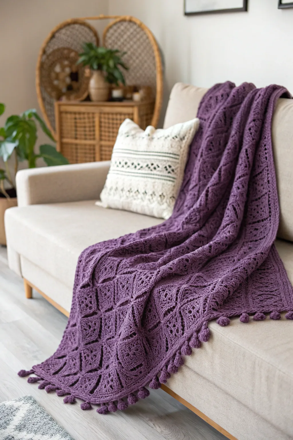 Wrap yourself in the cozy elegance of a Royal Amethyst Blanket.