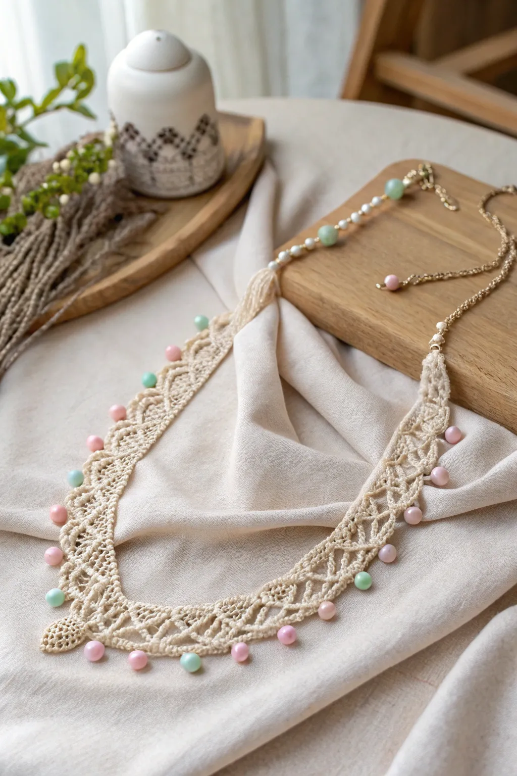 Elevate your style with this handmade beaded crochet necklace — a perfect blend of chic and artisanal charm.