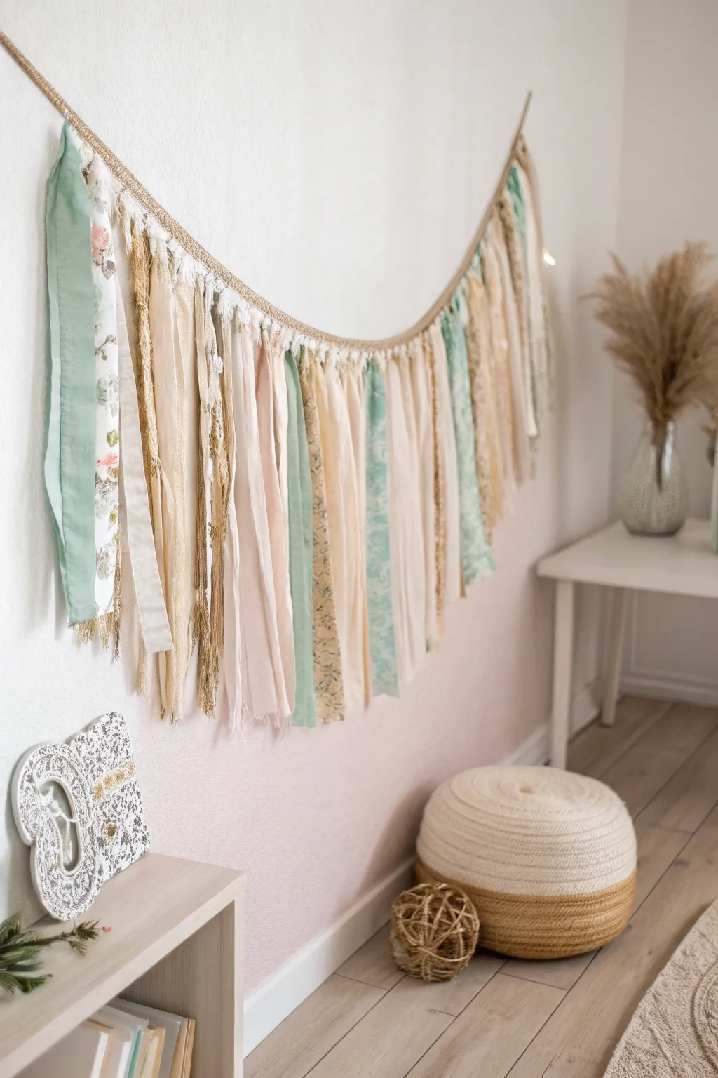 Transform your fabric scraps into a whimsical garland, adding charm and warmth to any space.