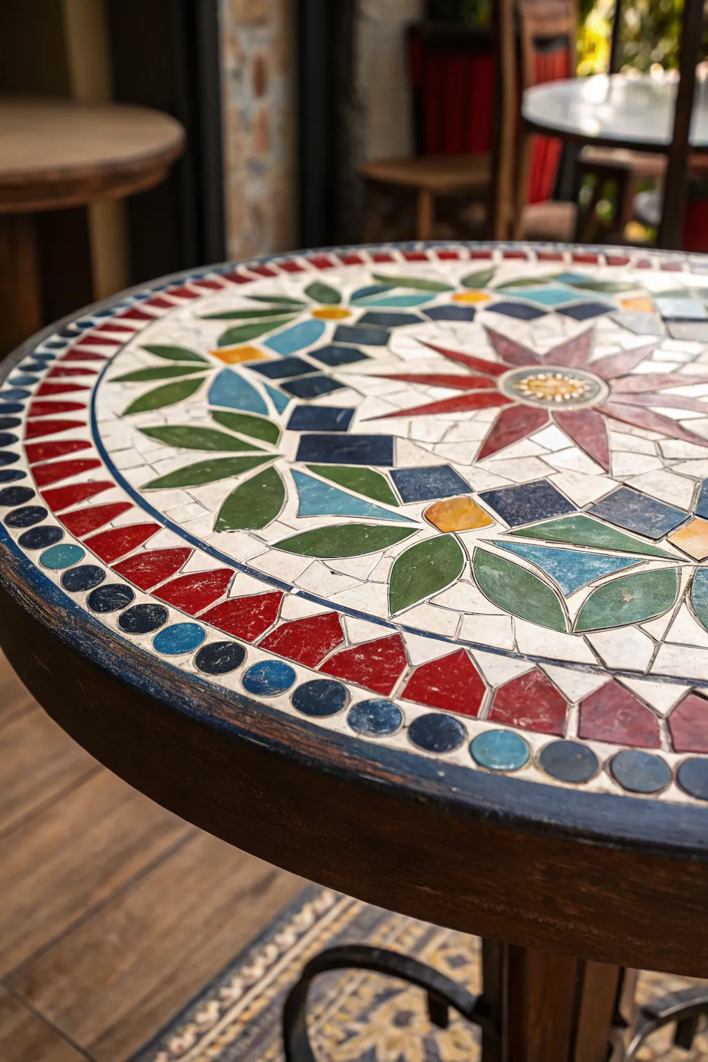 Transform your space with the artistic allure of a ceramic mosaic tabletop.