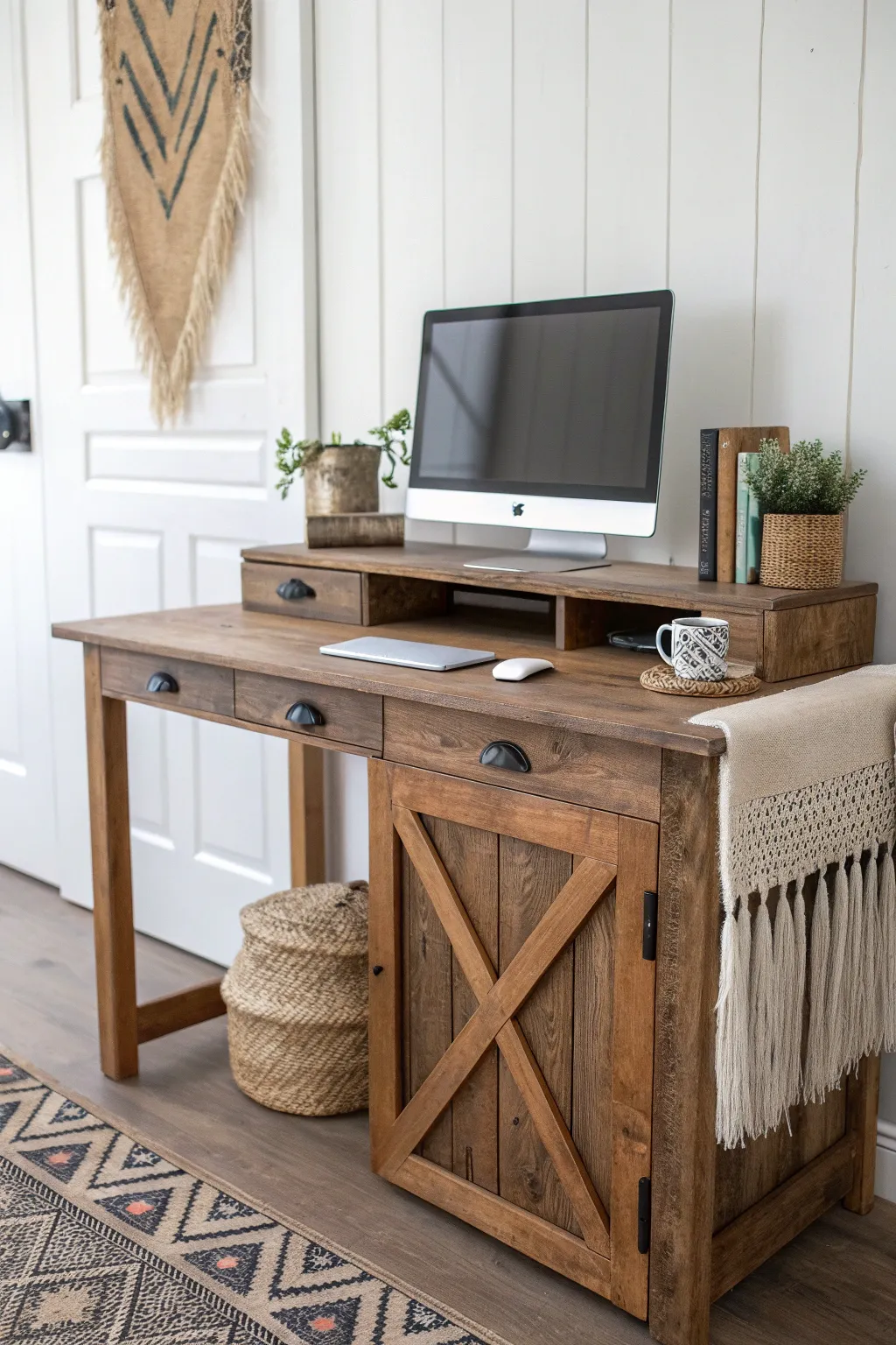 Transform your workspace with eco-friendly elegance: A desk with history and heart.