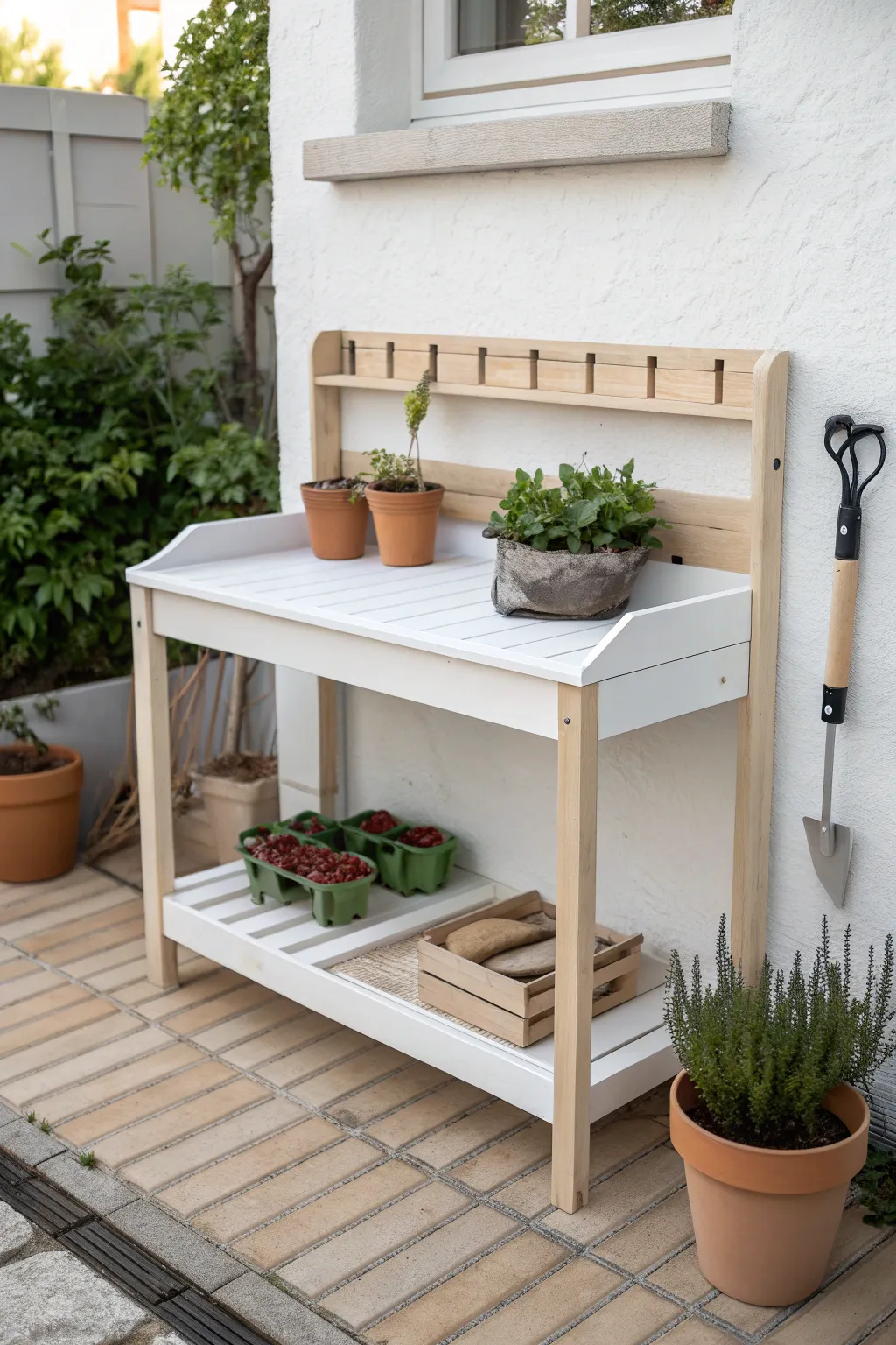 Transform your space with a touch of nature—turn your old changing table into a chic potting bench! 🌿✨ #ScandiBoho #GardenJoy