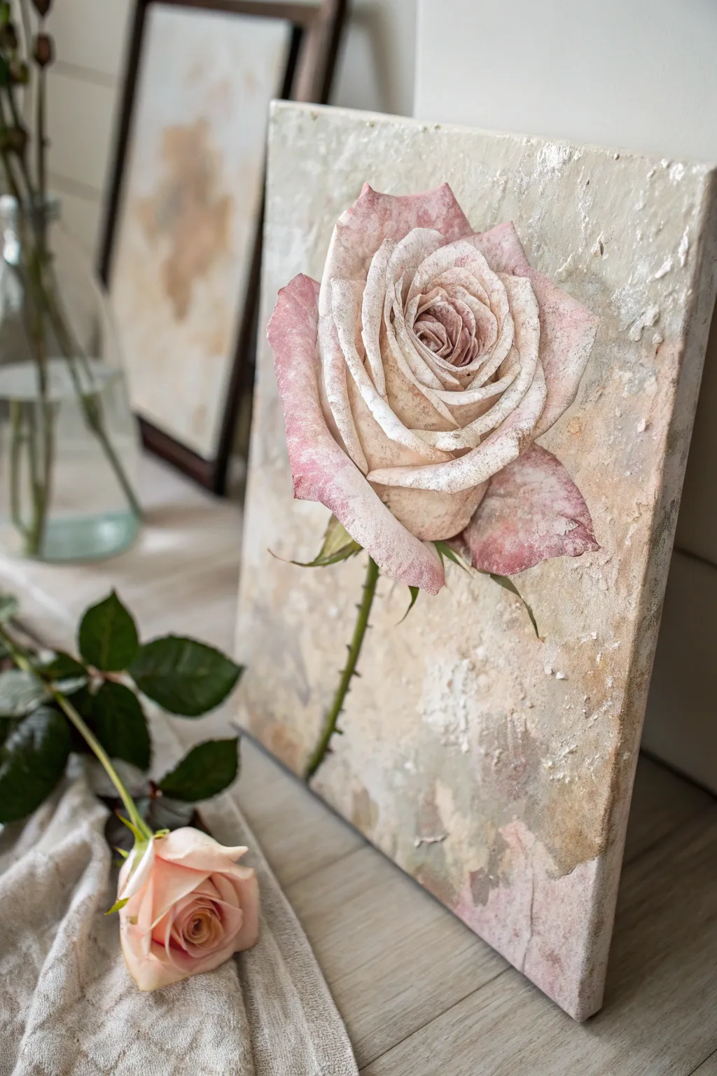 Elevate your rose art with textured backgrounds that add depth and elegance.
