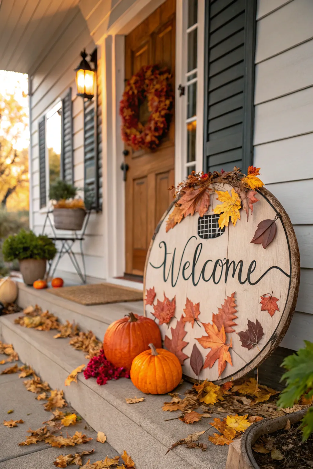 Seasonal touches keep your welcome sign fresh and festive.