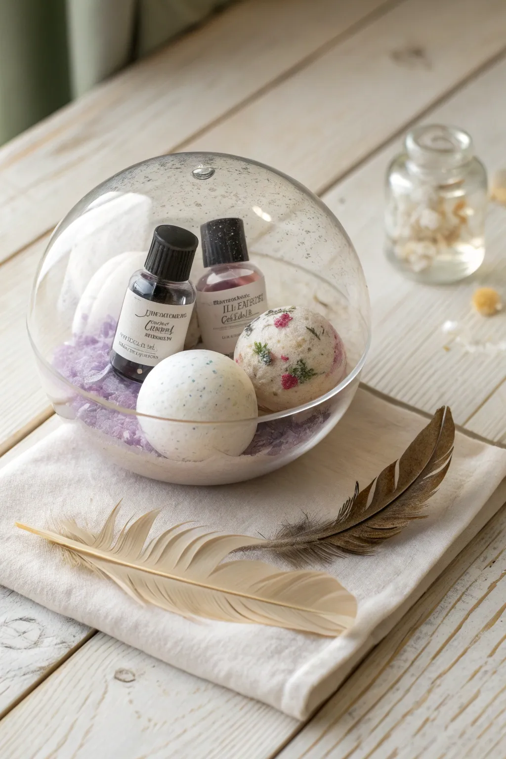 Unwrap tranquility: Discover soothing treasures in this elegantly crafted saran wrap ball.