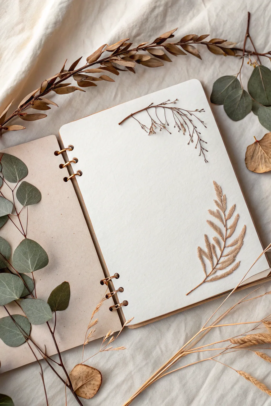 Embrace nature’s touch with this minimalist scrapbook idea—perfect for the nurturing spirit of mom.