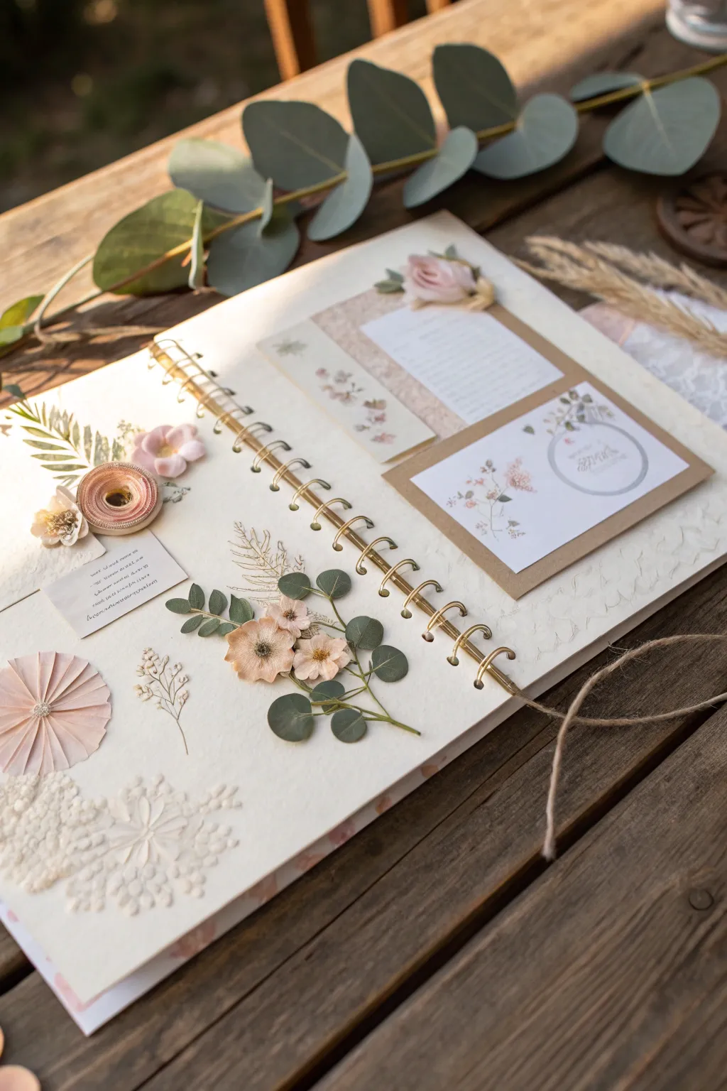 Capture your wedding memories with a scrapbook that matches your color palette for a seamless and stylish keepsake.