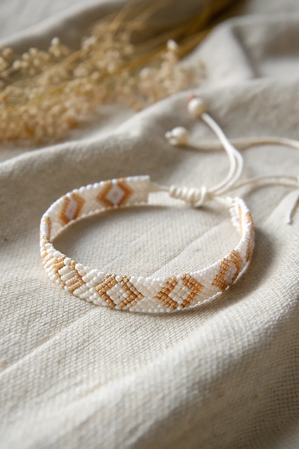 Embrace the beauty of simplicity with this minimalist seed bead loom bracelet. Perfect for adding a subtle yet chic touch to any outfit.