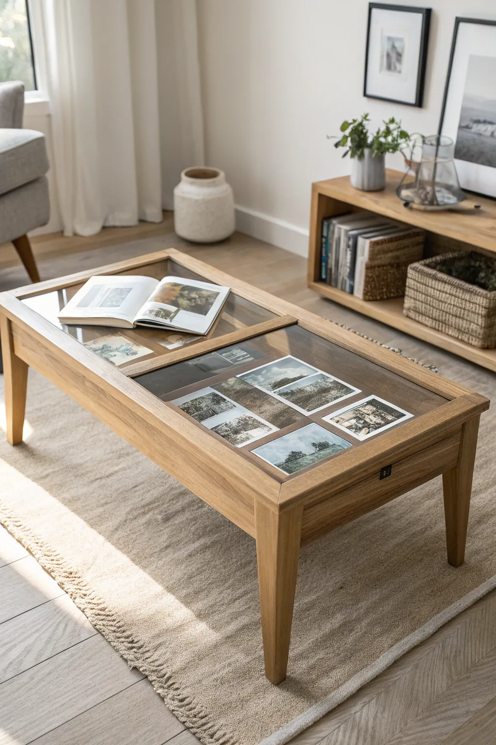 Capture your adventures and cherish them with a beautifully crafted shadow box table.