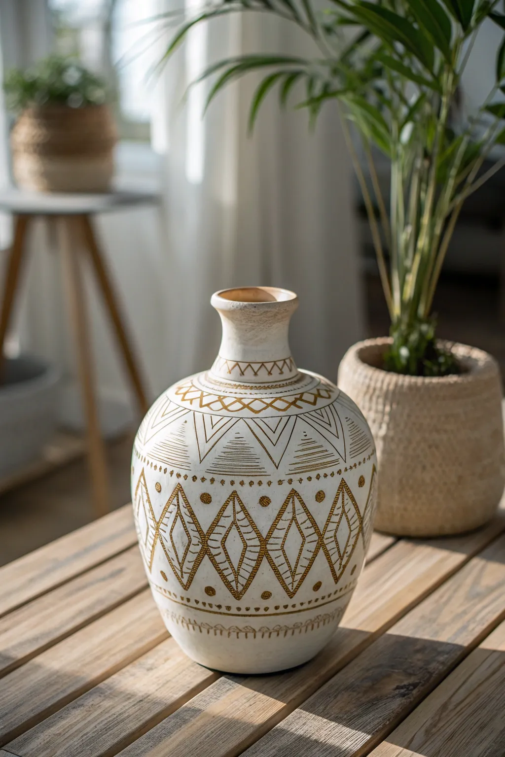 Elevate your pottery with intricate stencil designs—where minimalism meets boho elegance.
