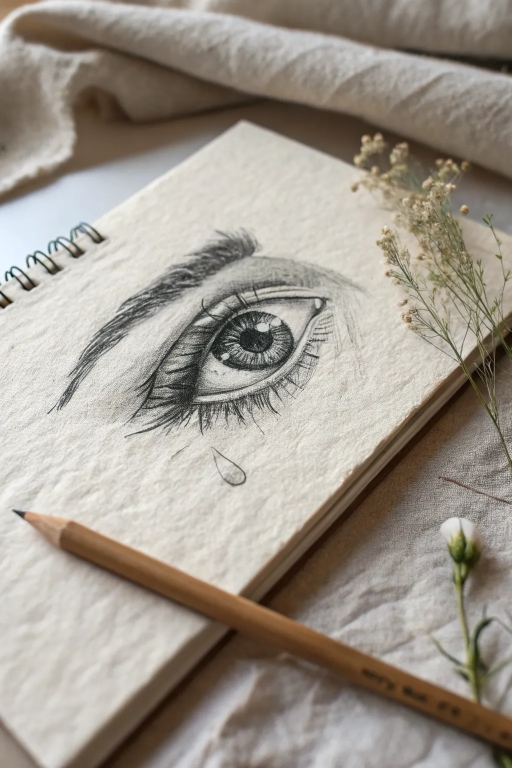 Discover the elegance in simplicity with a masterful sketch of the human eye.