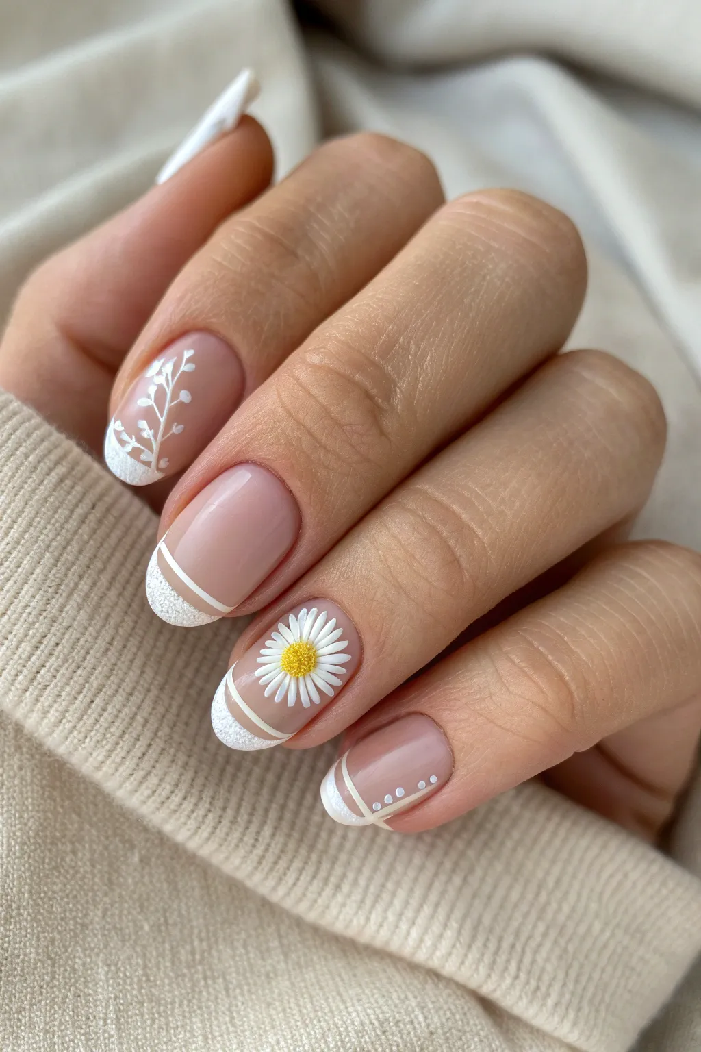Elevate your classic French tips with a touch of sunflower elegance. 🌻 #NailArt #MinimalistBeauty