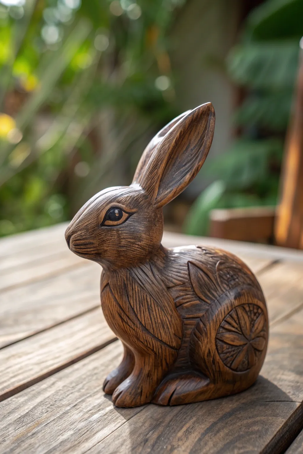 Capturing the charm of hand-carved elegance: A walnut rabbit figurine that symbolizes abundance and warmth.