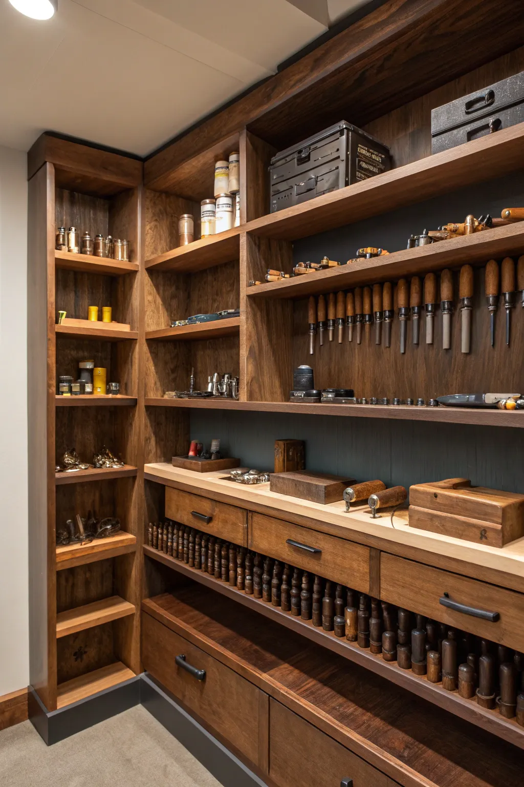 Maximize your woodworking space with corner shelving solutions that blend style and functionality.