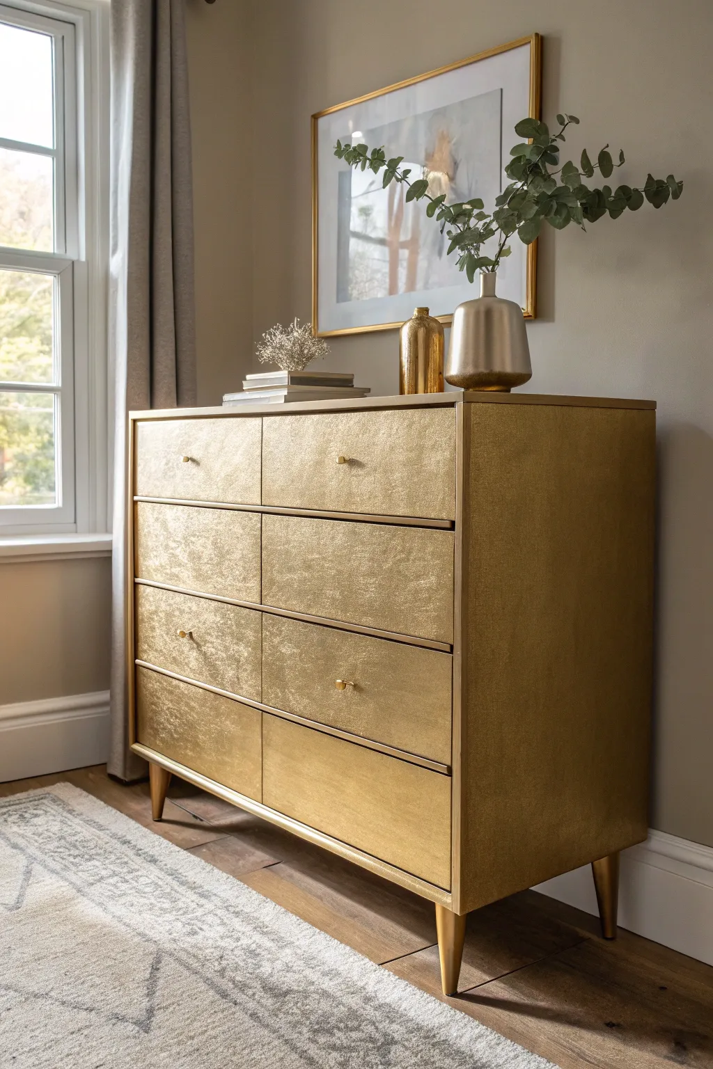Elevate your space with a touch of metallic glam - where simplicity meets sophistication.