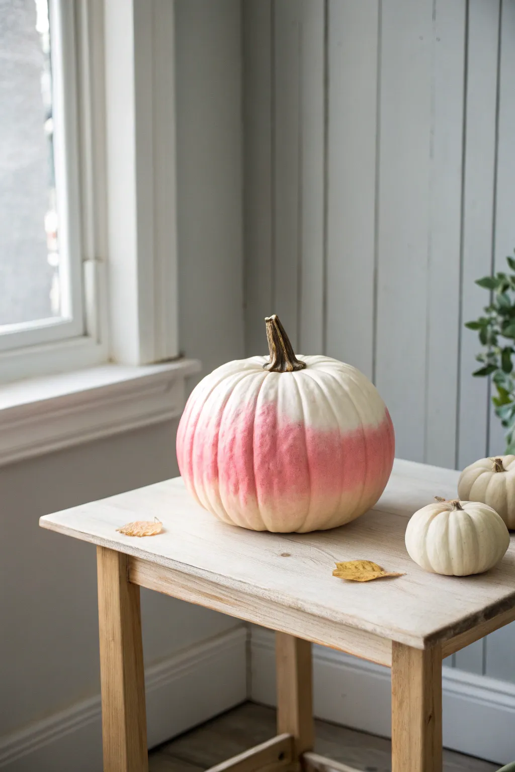 Transform your autumn decor with this chic ombre pumpkin, blending Scandinavian minimalism with a boho twist.