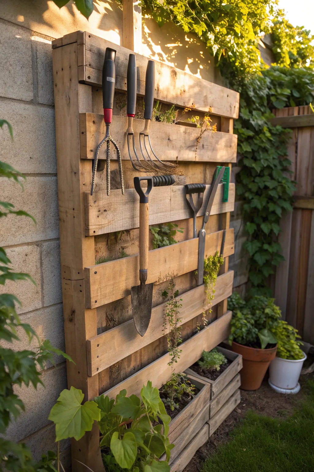 Elevate your garden game with this chic pallet tool organizer!