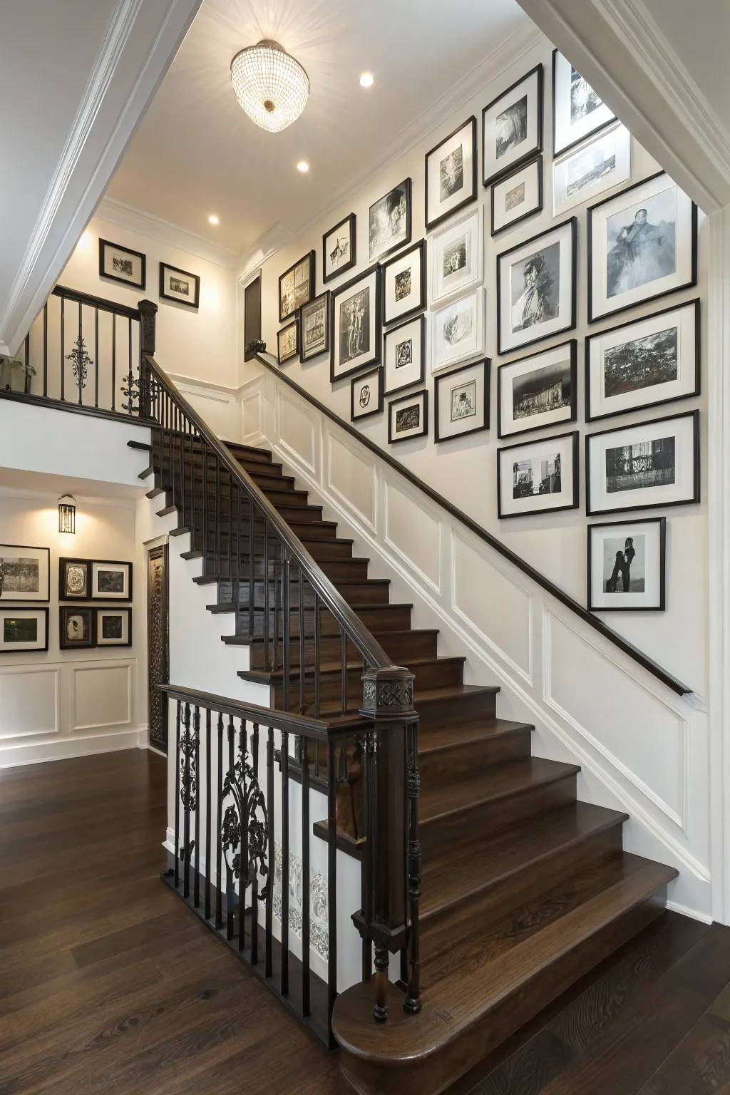 Elevate your staircase with a personal touch: a gallery wall that tells your story.