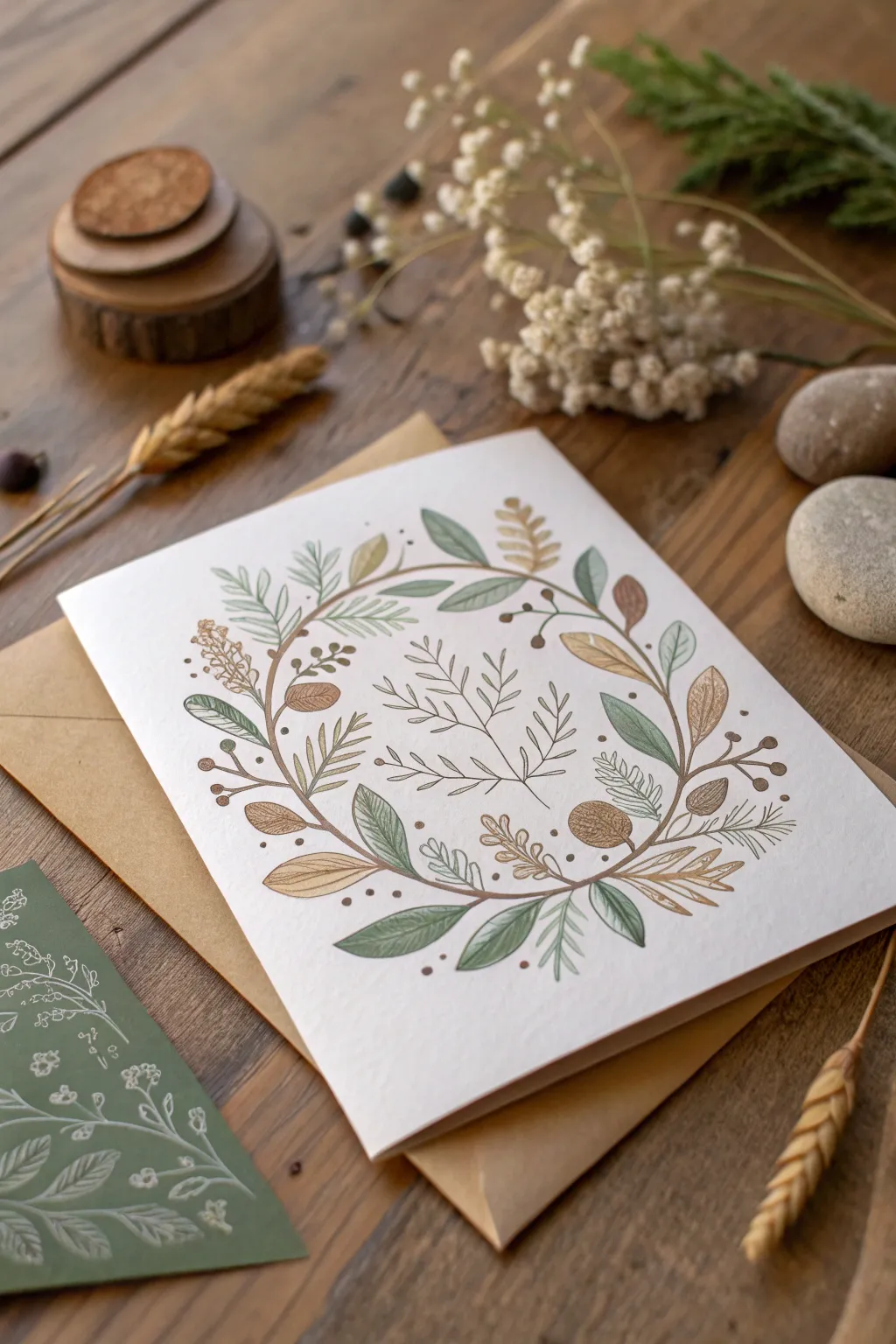 Embrace the serenity of nature with minimalist stamped card designs, where simplicity meets natural elegance.