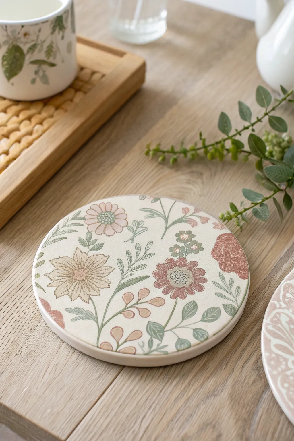 Add a touch of floral elegance to your table with this exquisite sublimation coaster.