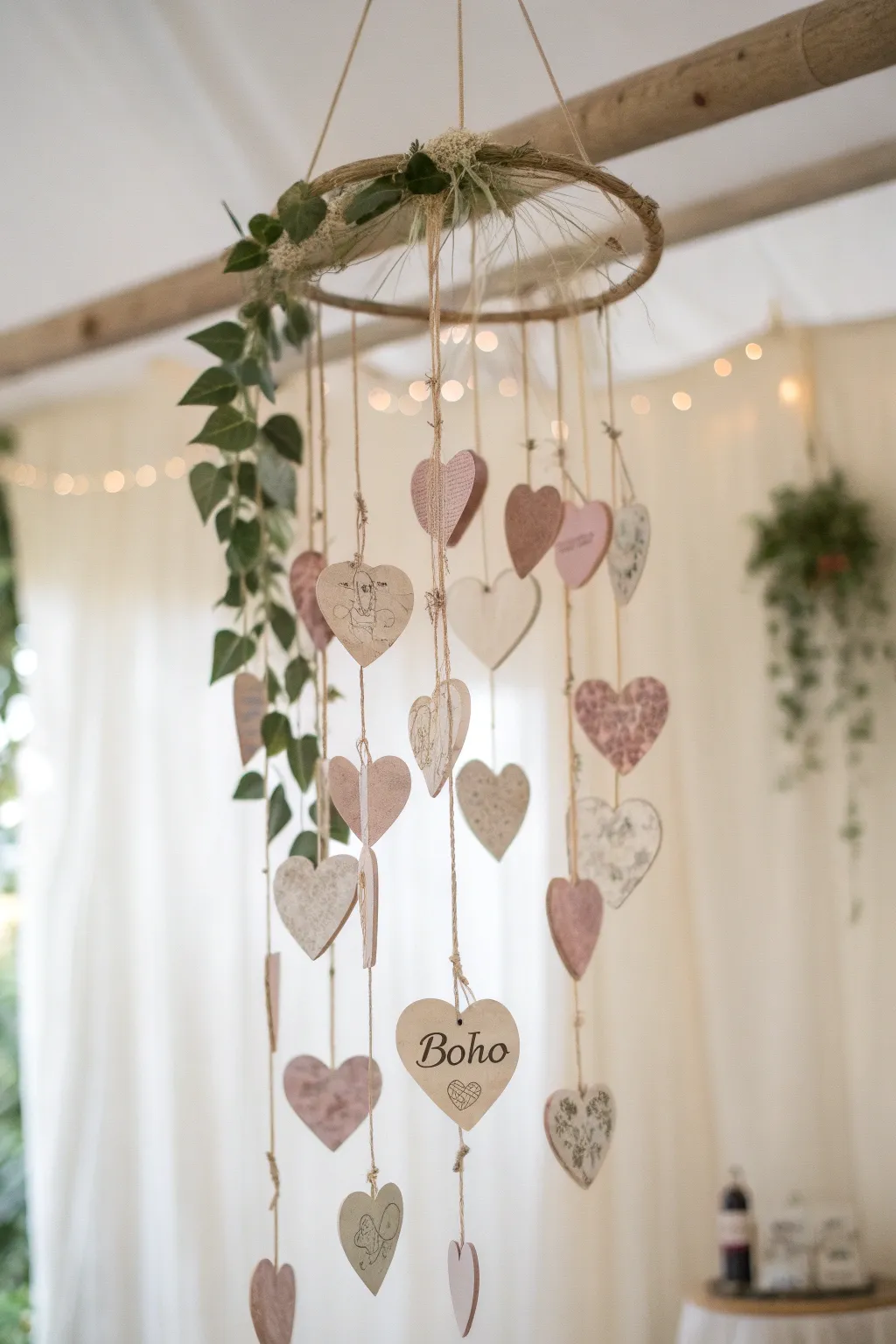 Craft your love with a heart mobile that speaks from the soul. 🌿💕 #ScandiBoho #ValentineCraft