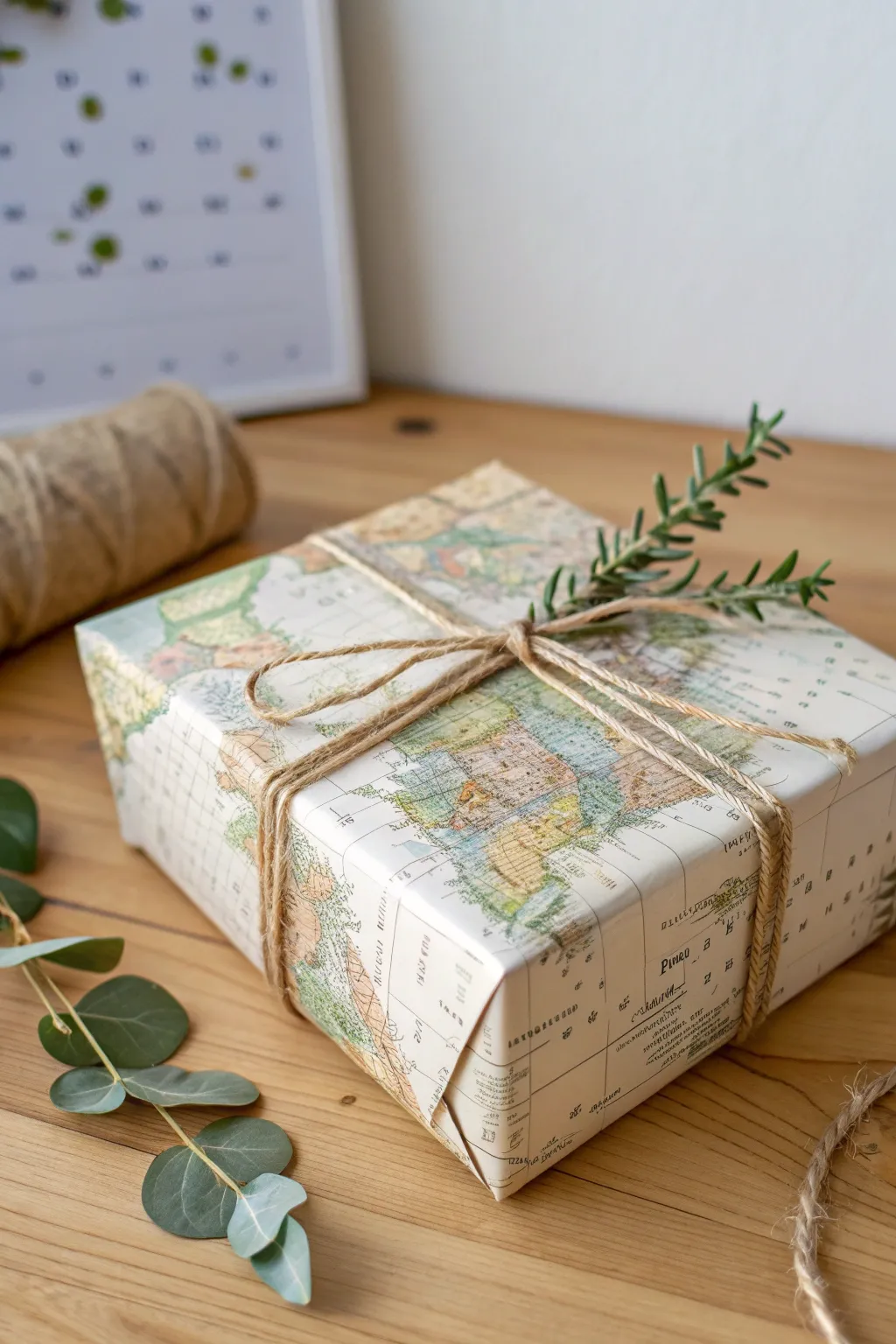 Wrap your gifts with memories using upcycled maps for a touch of nostalgia and sustainable style.