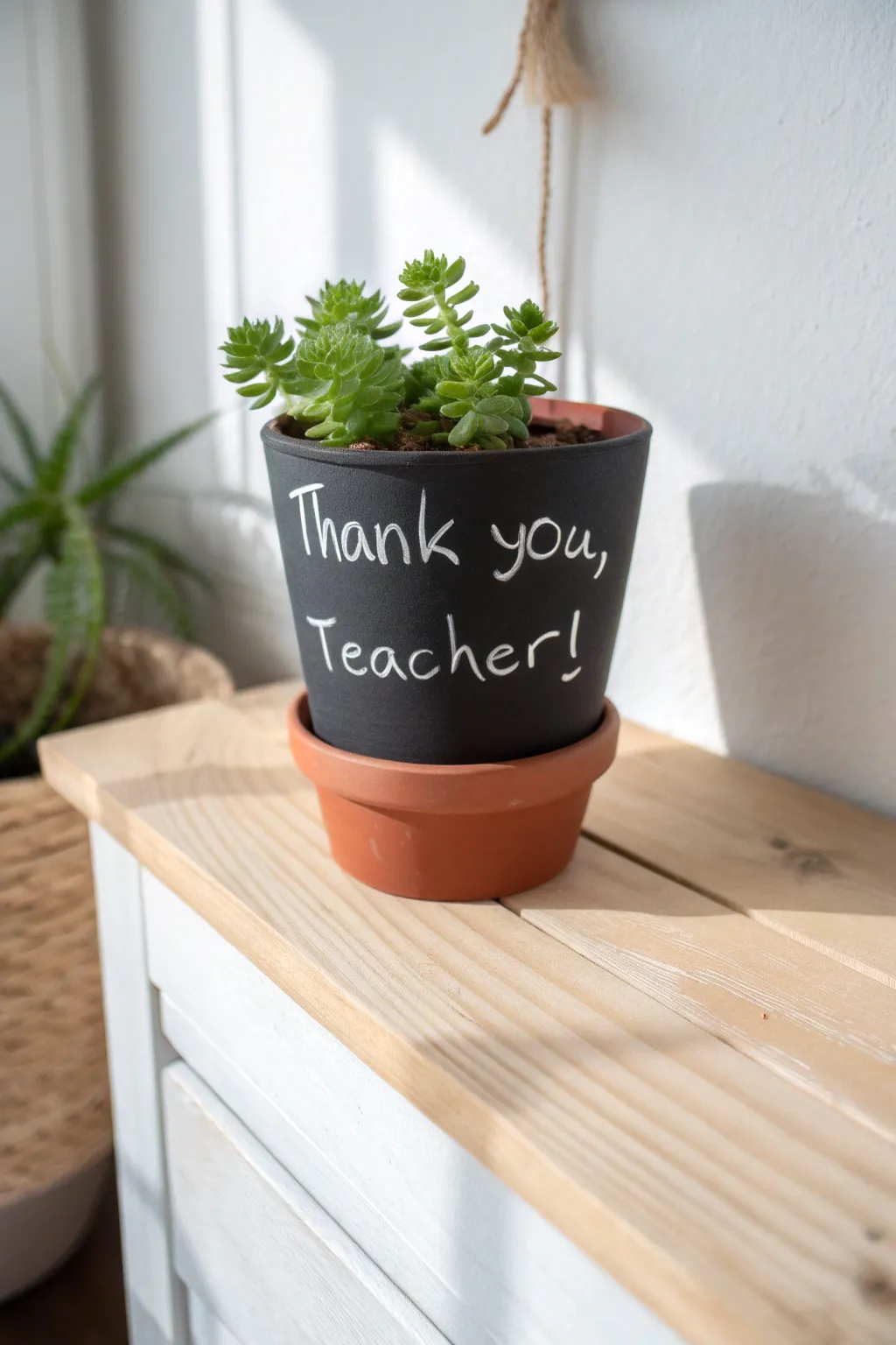 Chalkboard charm: A personalized touch to brighten any teacher's desk.