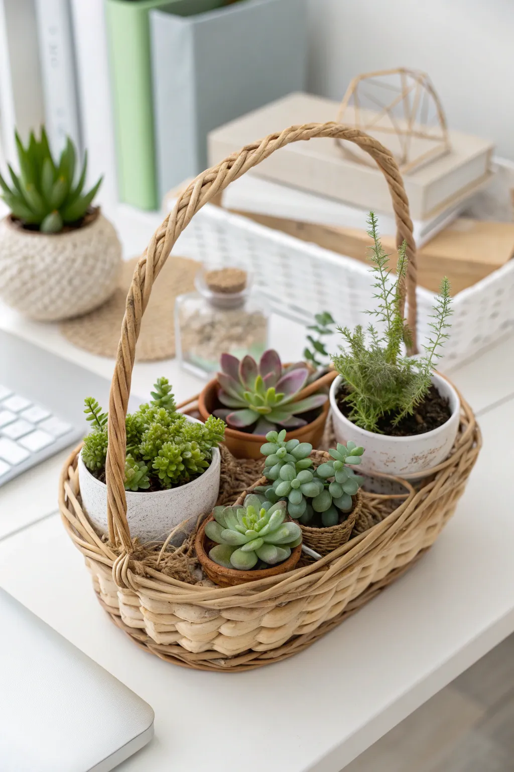 Bring a breath of fresh air to the workspace with a 'Garden in a Basket' gift, perfect for a thoughtful teacher appreciation gesture.