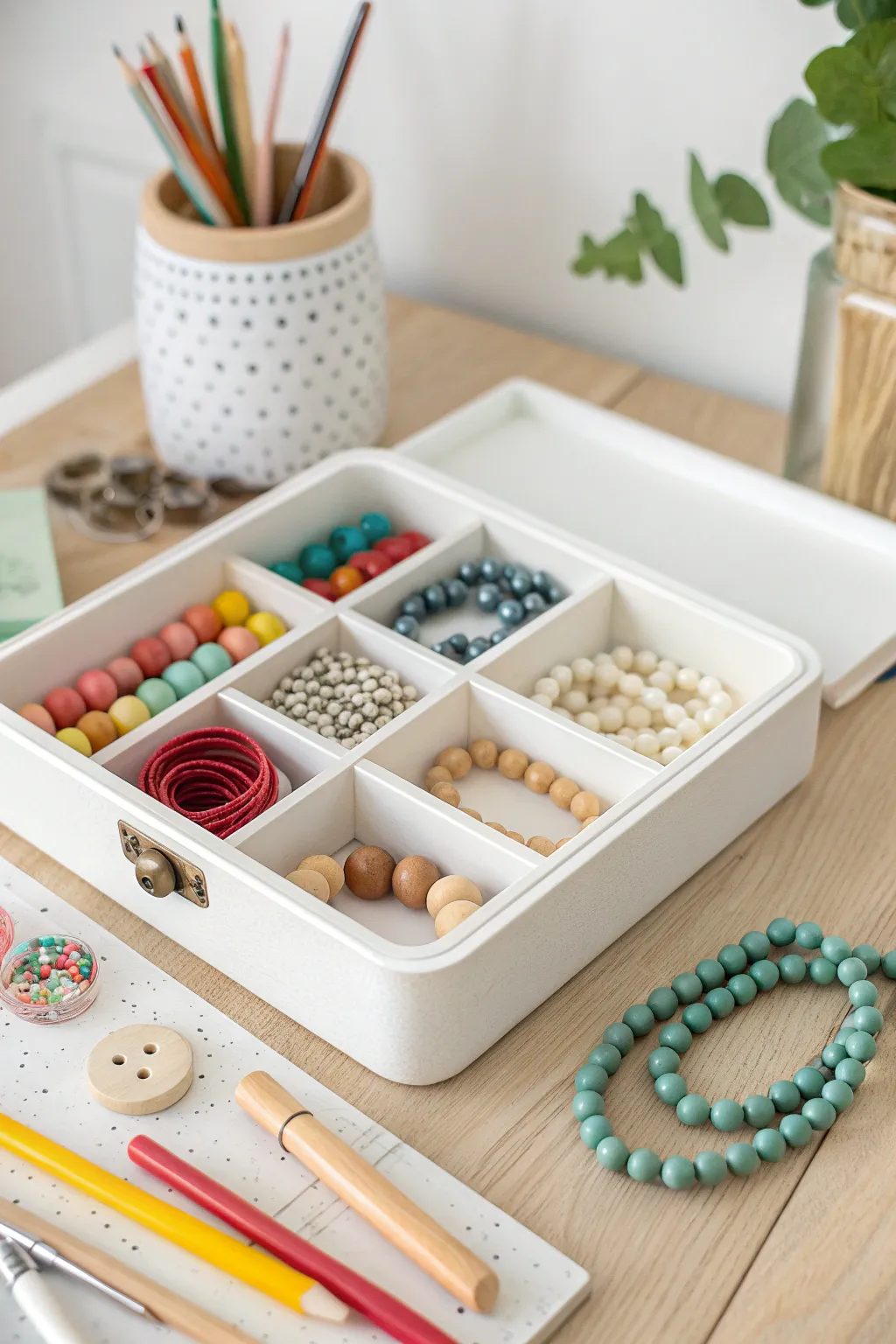 Transform your toolbox with handcrafted bead drawer pulls for a touch of boho elegance.