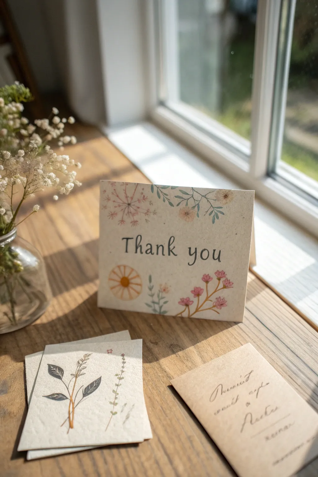 A heartfelt gesture: the beauty of a handmade thank you card for a cherished teacher.