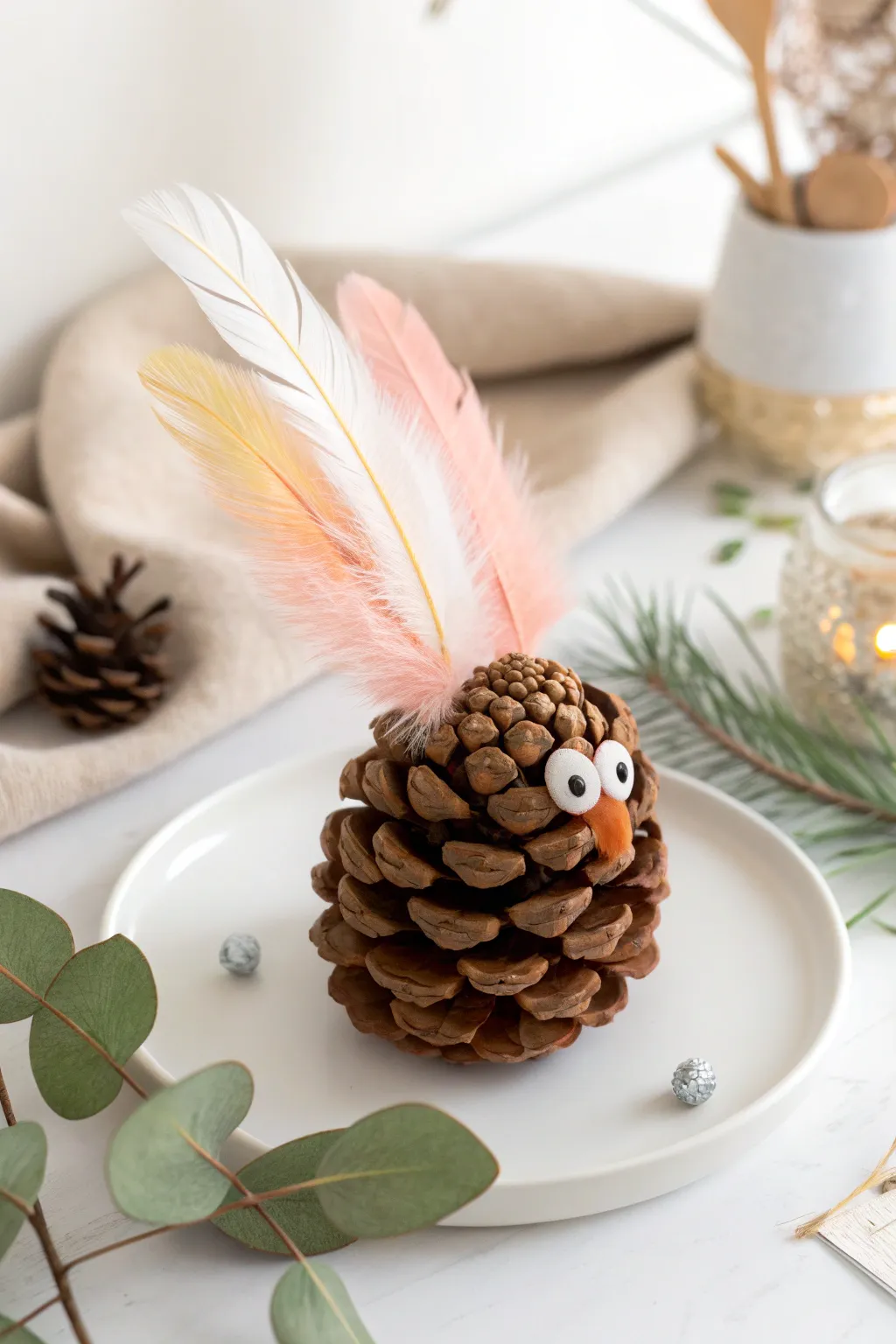 Transform nature's gifts into charming pinecone turkeys for a delightful Thanksgiving craft!