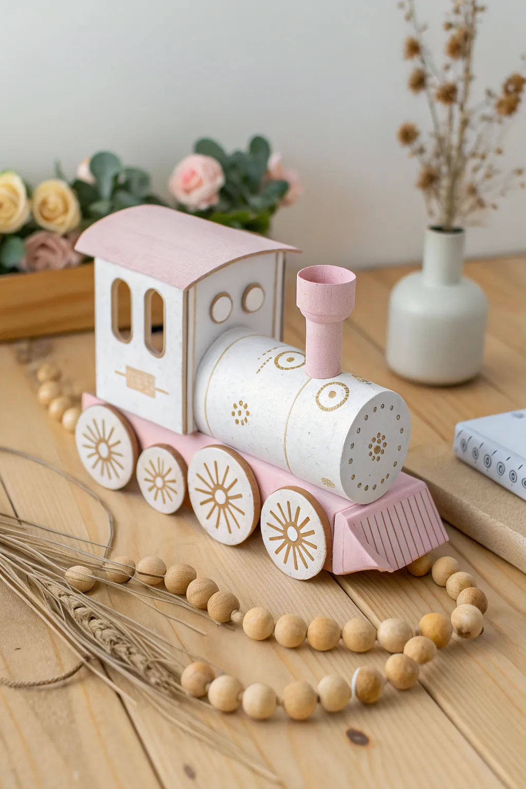 Choo-choo into creativity with this charming recycled tube train! A perfect blend of minimalist design and playful craftsmanship.