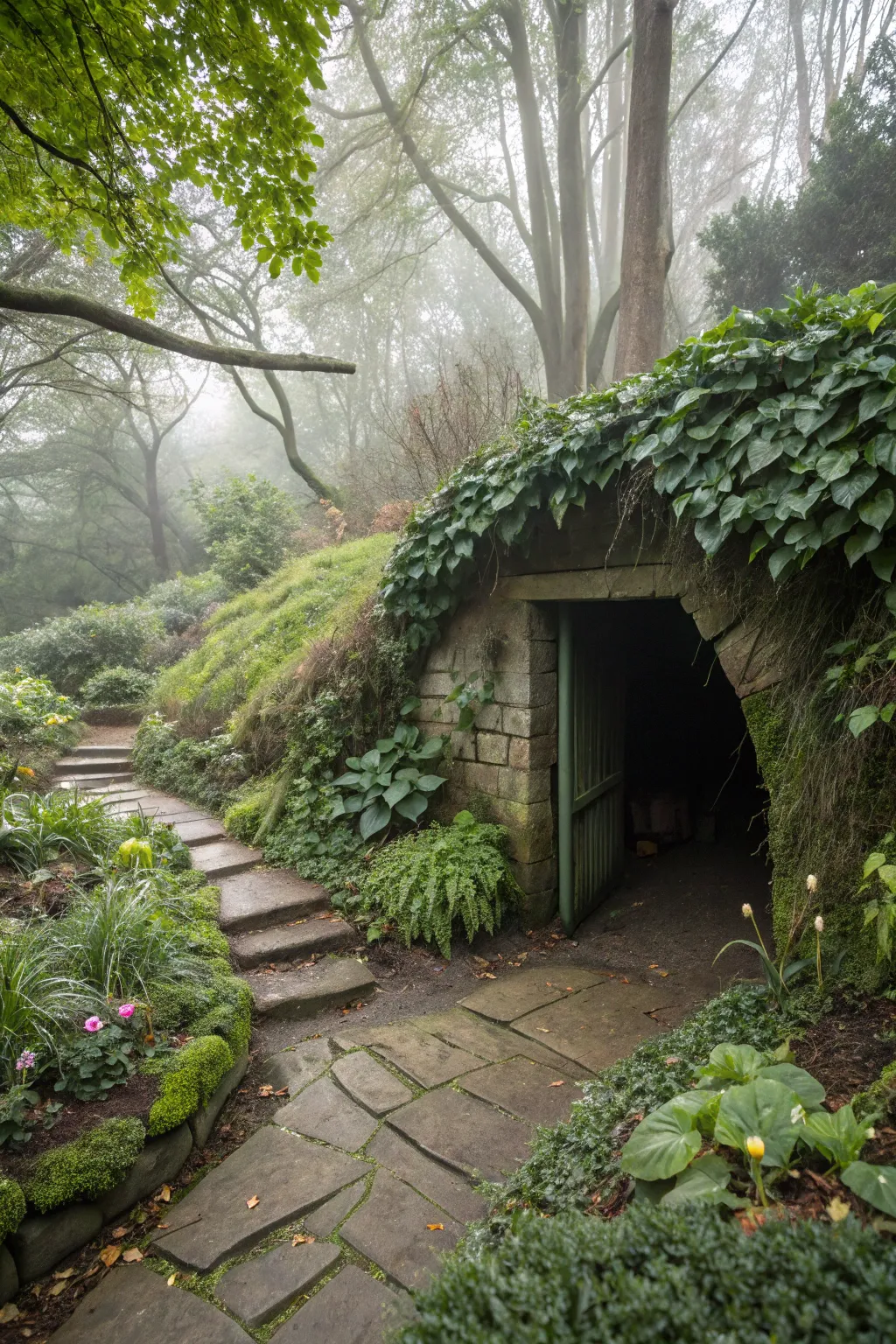 Invisible entrances with seamless landscape integration.