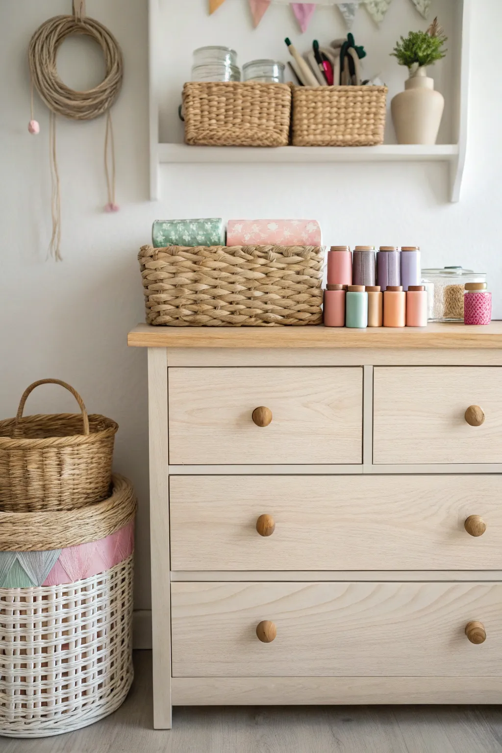 Elevate your creativity with a stunning upcycled dresser craft station—where style meets functionality.
