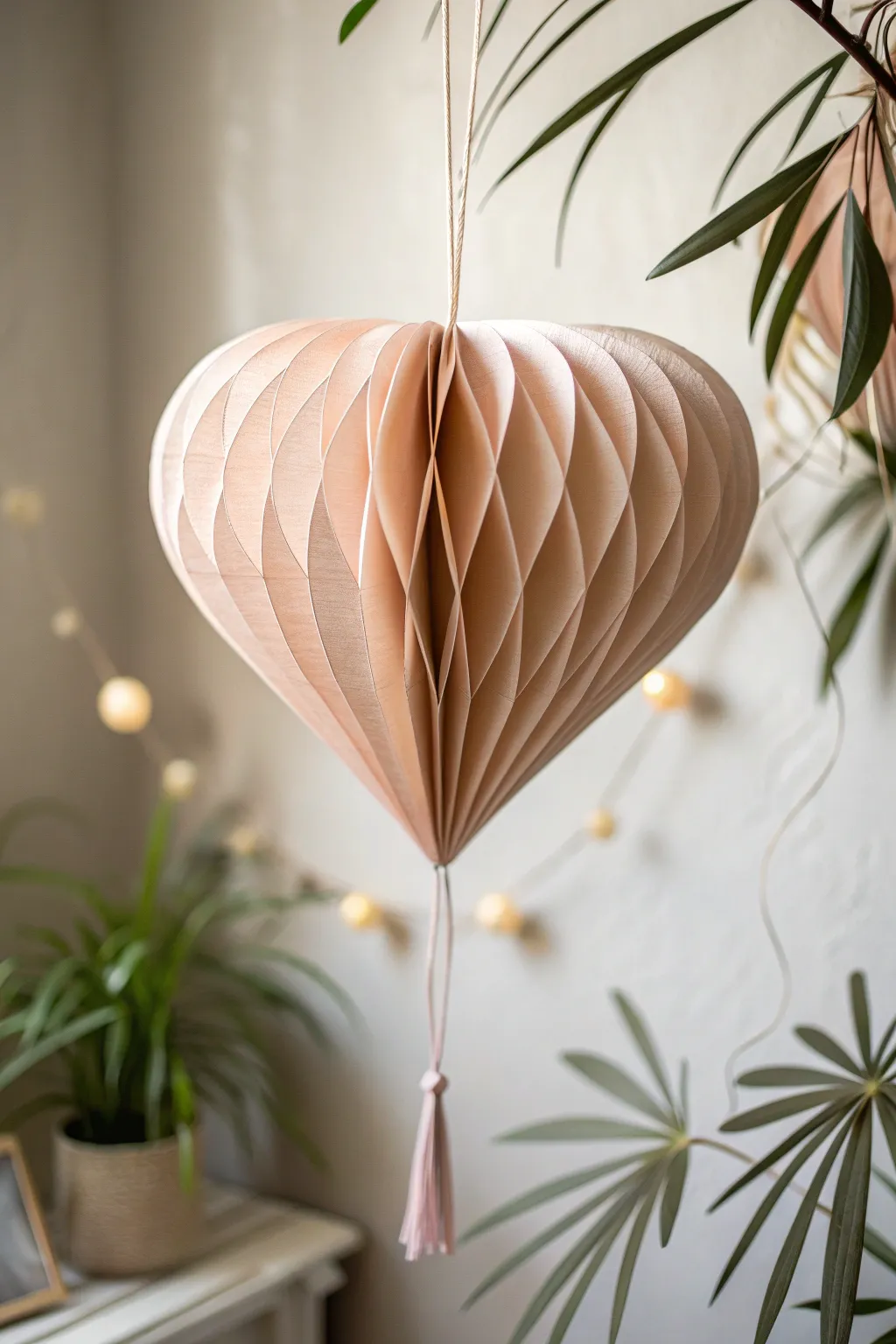 Elevate your Valentine's Day decor with charming 3D paper heart balloons, a perfect blend of minimalist elegance and boho charm.