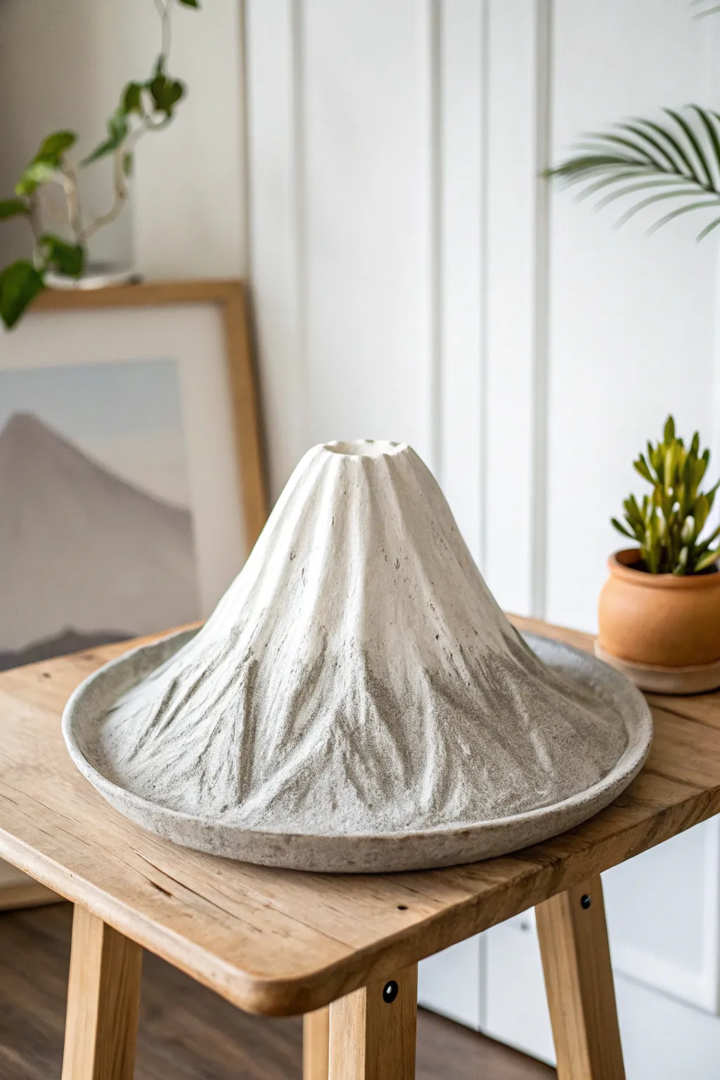 Embrace the art of simplicity with this stunning plaster cloth volcano - a perfect blend of natural beauty and handcrafted elegance. #Craftsmanship #MinimalistBeauty