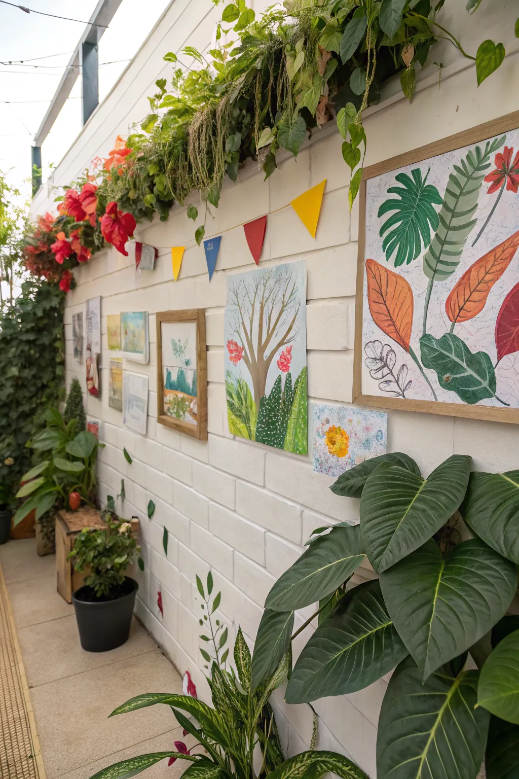 Nature-themed decor bringing life to the walls.